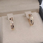Boucles d'Oreilles Mini Créoles Or Rose - Serties de Pierres – or 18 carats | Tariki
