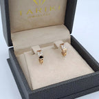 Boucles d'Oreilles Mini Créoles Or Rose - Serties, Pierre Noire – or 18 carats | Tariki