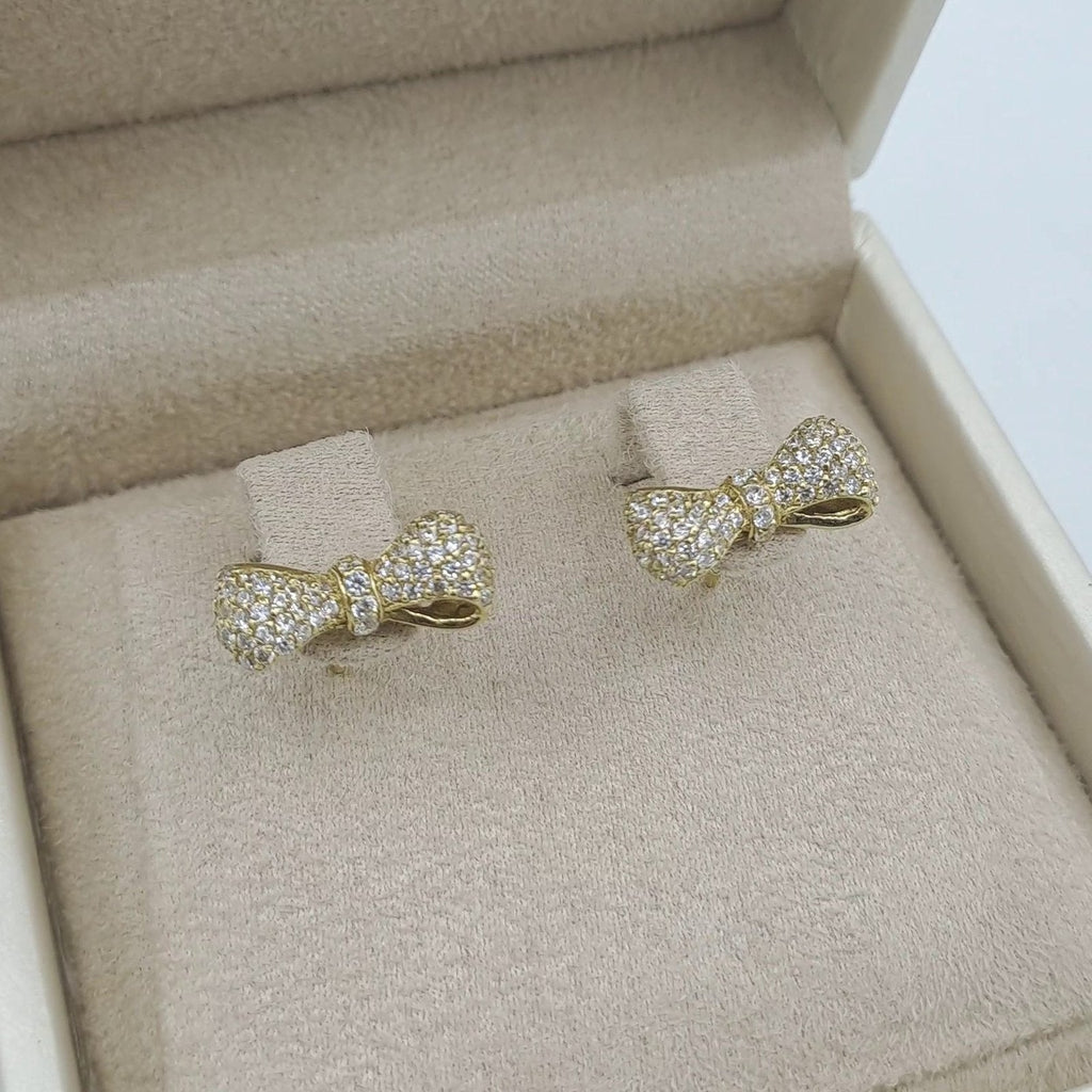 Boucles d'Oreilles Nœuds Or Jaune - Pavées de Pierres – or 18 carats | Tariki