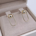 Boucles d'Oreilles Or Jaune - Boule et Anneau Ovale – or 18 carats | Tariki