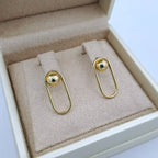 Boucles d'Oreilles Or Jaune - Boule et Anneau Ovale – or 18 carats | Tariki