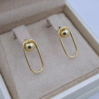 Boucles d'Oreilles Or Jaune - Boule et Anneau Ovale – or 18 carats | Tariki