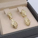 Boucles d'Oreilles Pendantes Beldi Ajourées et Ciselées Or Jaune – or 18 carats | Tariki