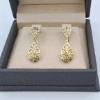 Boucles d'Oreilles Pendantes Gouttes Beldi Ajourées Or Jaune – or 18 carats | Tariki