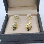 Boucles d'Oreilles Pendantes Gouttes Beldi Ajourées Or Jaune – or 18 carats | Tariki