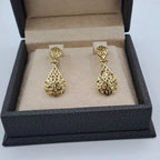 Boucles d'Oreilles Pendantes Gouttes Beldi Ajourées Or Jaune – or 18 carats | Tariki