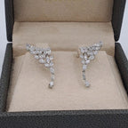 Boucles d'Oreilles Pendantes Or Blanc - Pavées de Pierres – or 18 carats | Tariki