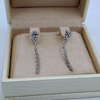 Boucles d'Oreilles Pendantes Or Blanc - Rangées de Pierres Serties – or 18 carats | Tariki