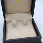 Boucles d'Oreilles Pendantes Or Blanc - Serties de Pierres – or 18 carats | Tariki