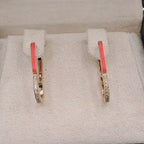 Boucles d'Oreilles Pendantes Or Rose - Serties, Émail Rouge – or 18 carats | Tariki
