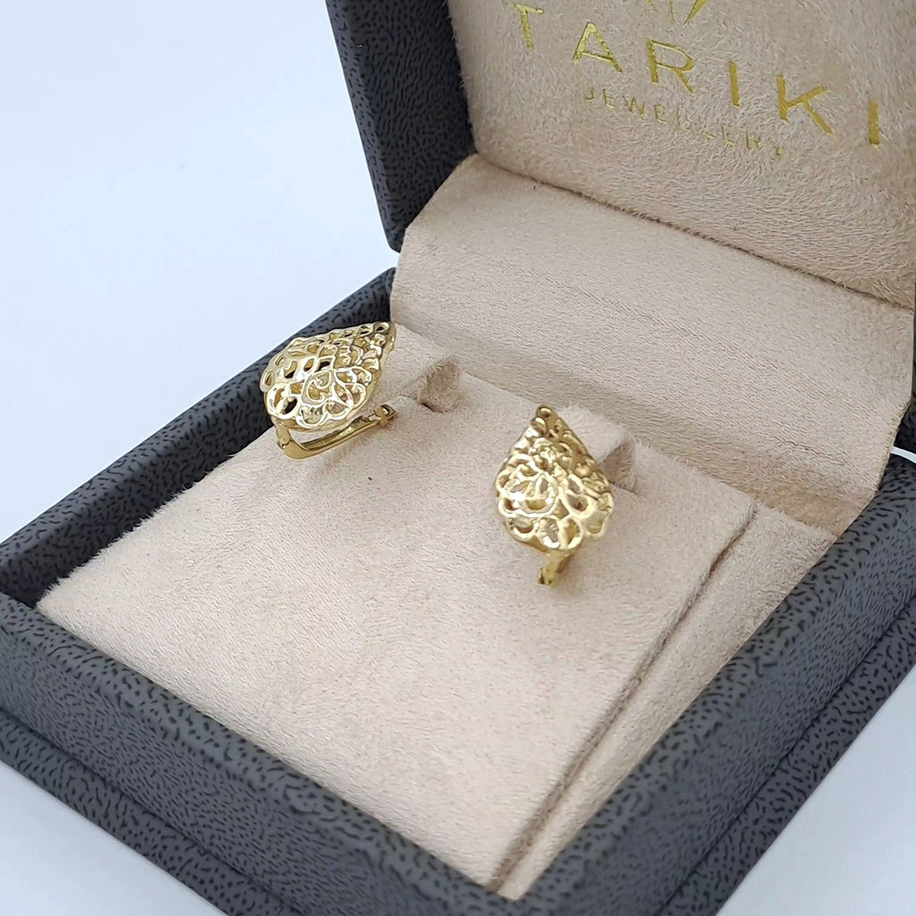 Boucles d'Oreilles Puces Beldi Ajourées Or Jaune – or 18 carats | Tariki