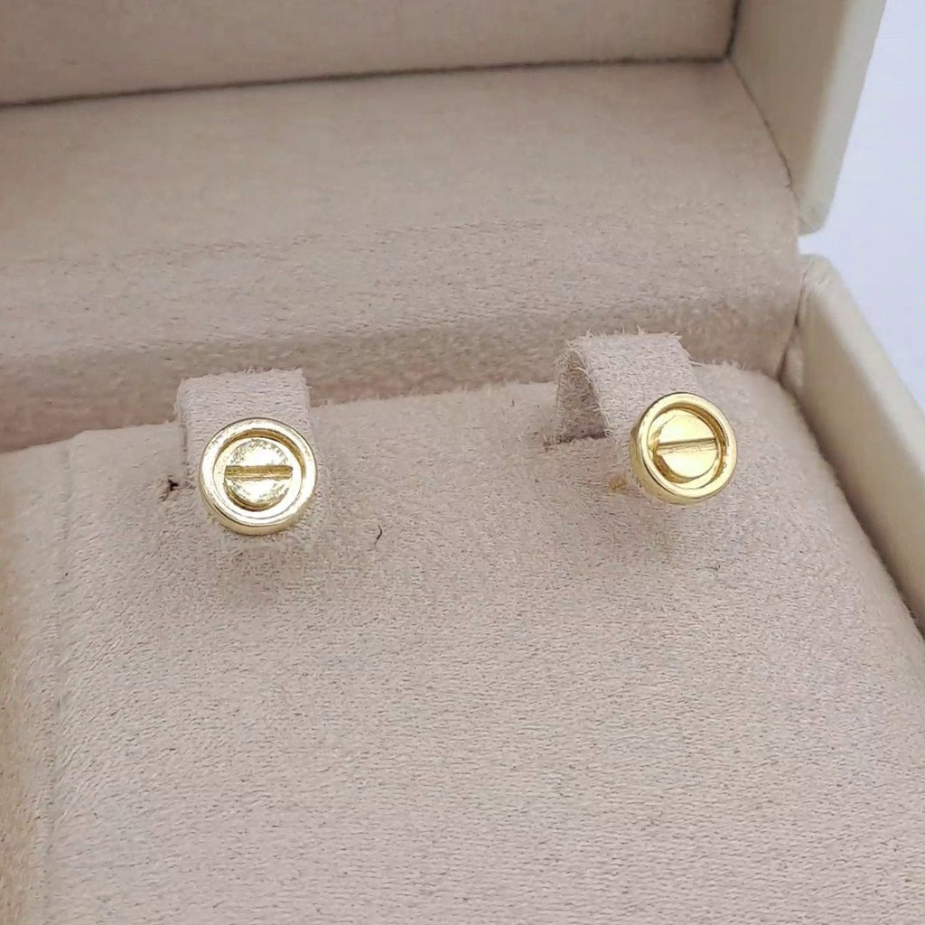Boucles d'Oreilles Puces Vis Or Jaune – or 18 carats | Tariki