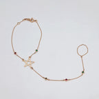 Bracelet-Bague Or Rose - Étoile Sertie, Chaîne d'Annulaire – or 18 carats | Tariki