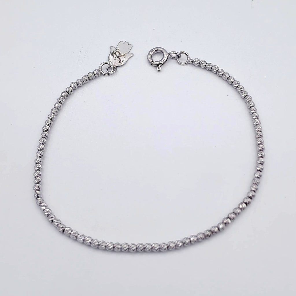 Bracelet Boules Facettées Or Blanc – or 18 carats | Tariki