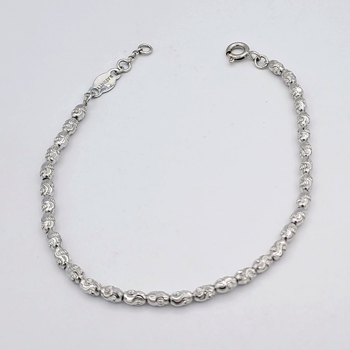 Bracelet Boules Facettées Or Blanc – or 18 carats | Tariki