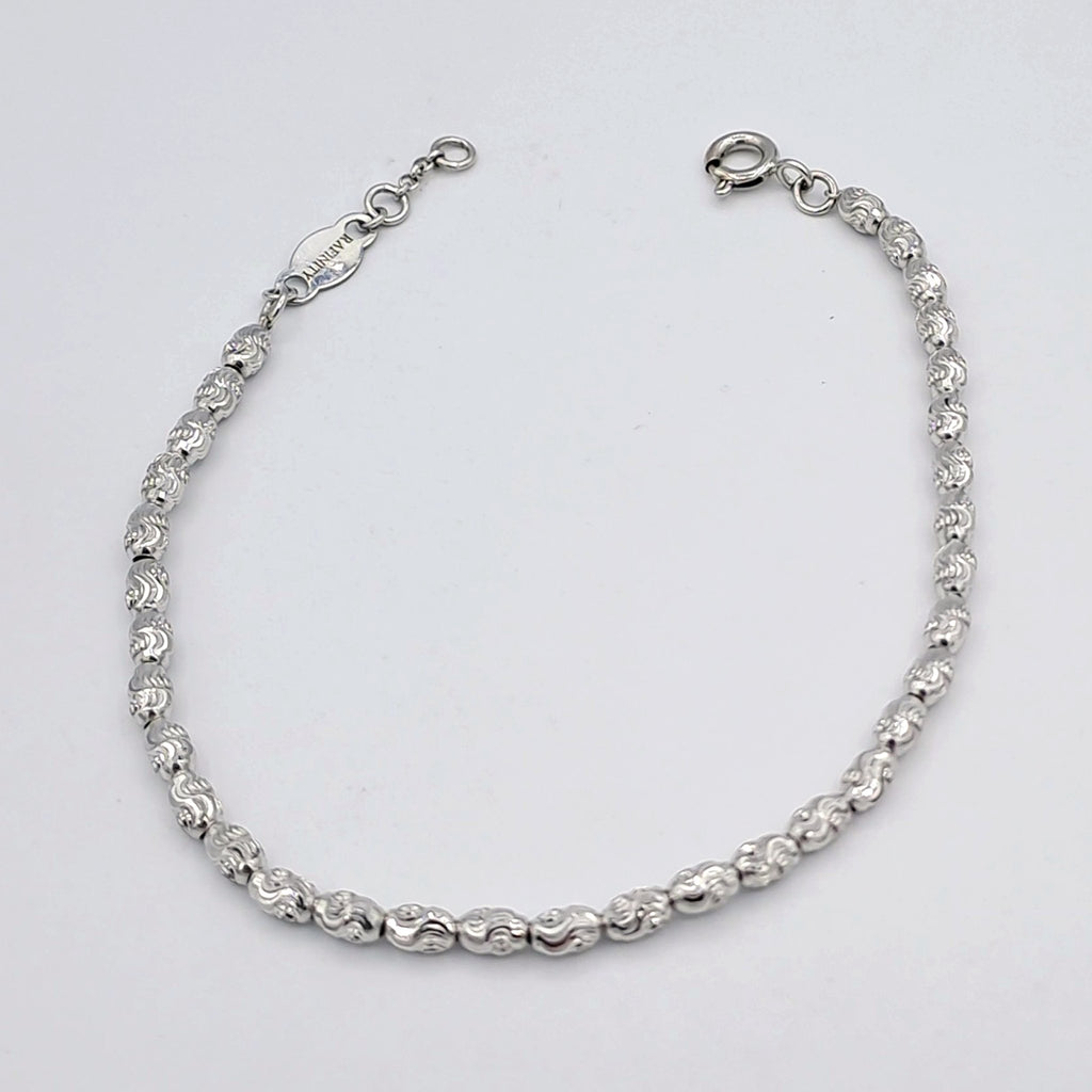 Bracelet Boules Facettées Or Blanc – or 18 carats | Tariki