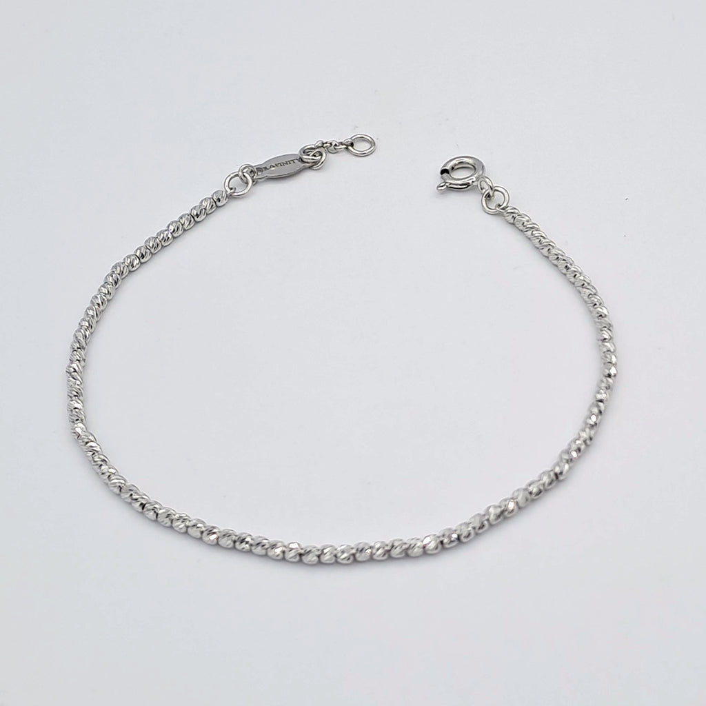 Bracelet Boules Facettées Or Blanc – or 18 carats | Tariki