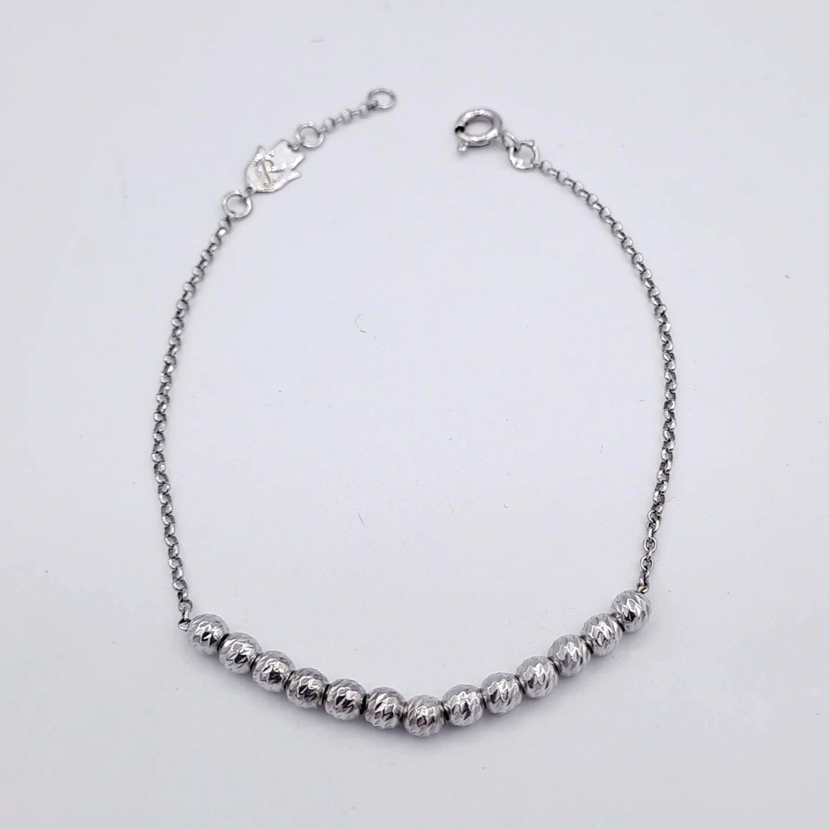 Bracelet Chaîne Or Blanc - Boules Facettées – or 18 carats | Tariki