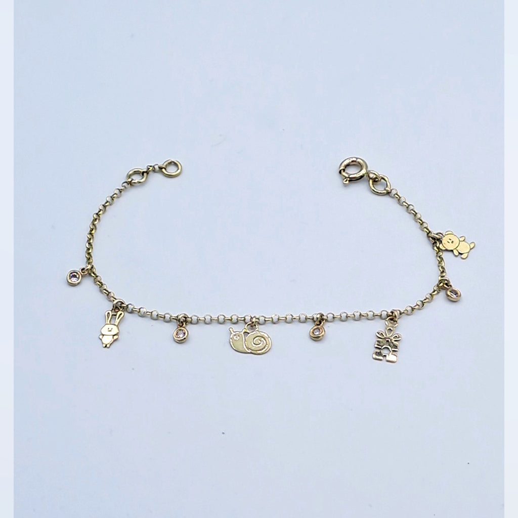Bracelet Chaîne Or Jaune - À Breloques (main de Fatma, Cœur, Étoile) – or 18 carats | Tariki