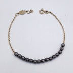 Bracelet Chaîne Or Jaune - Boules Noires Facettées – or 18 carats | Tariki