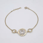 Bracelet Chaîne Or Jaune - Motif Cercle Serti, Pierre Mobile – or 18 carats | Tariki