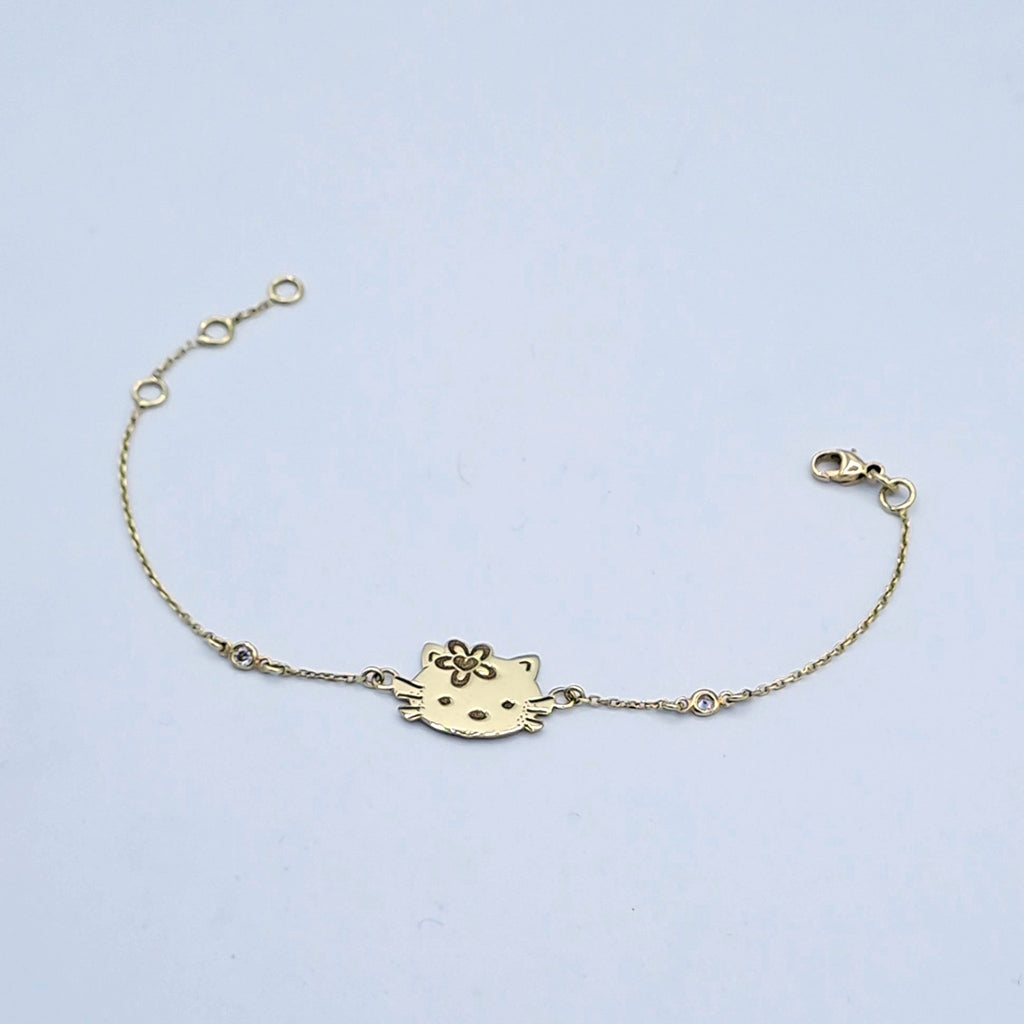 Bracelet Chaîne Or Jaune - Motif Chaton Kitty – or 18 carats | Tariki