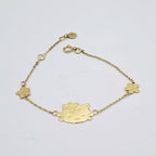 Bracelet Chaîne Or Jaune - Motif Chaton Kitty et Trèfles – or 18 carats | Tariki