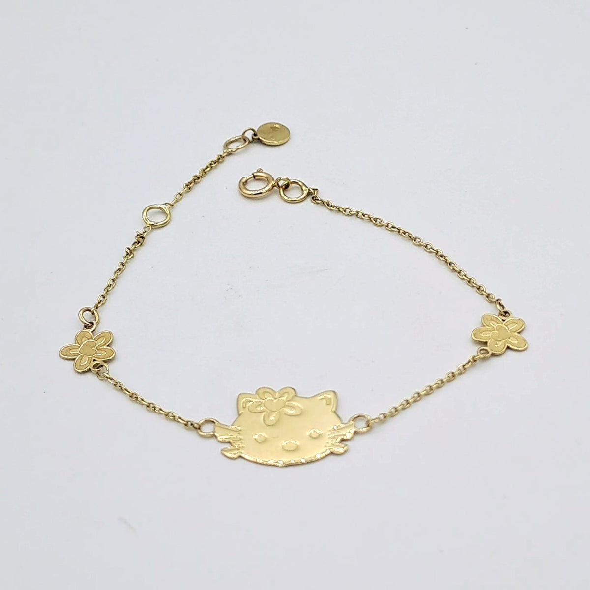Bracelet Chaîne Or Jaune - Motif Chaton Kitty et Trèfles – or 18 carats | Tariki