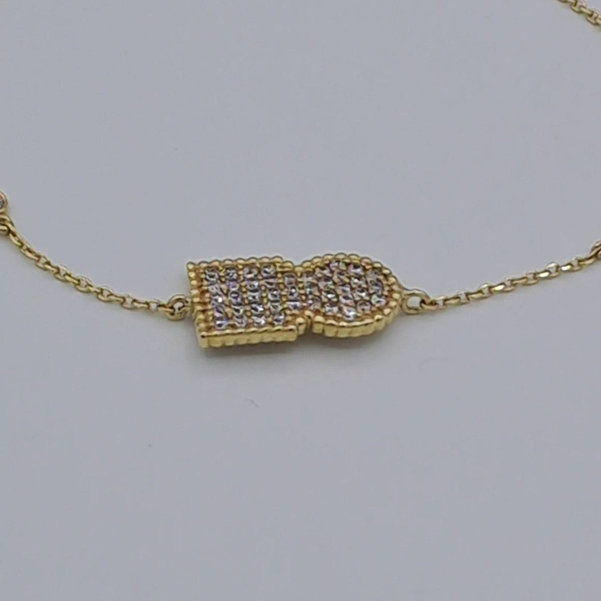 Bracelet Chaîne Or Jaune - Motif Pavé de Pierres – or 18 carats | Tariki