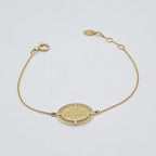 Bracelet Chaîne Or Jaune - Plaque Ovale Gravée – or 18 carats | Tariki