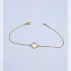 Bracelet Chaîne Or Jaune - Trèfle en Nacre Blanche – or 18 carats | Tariki