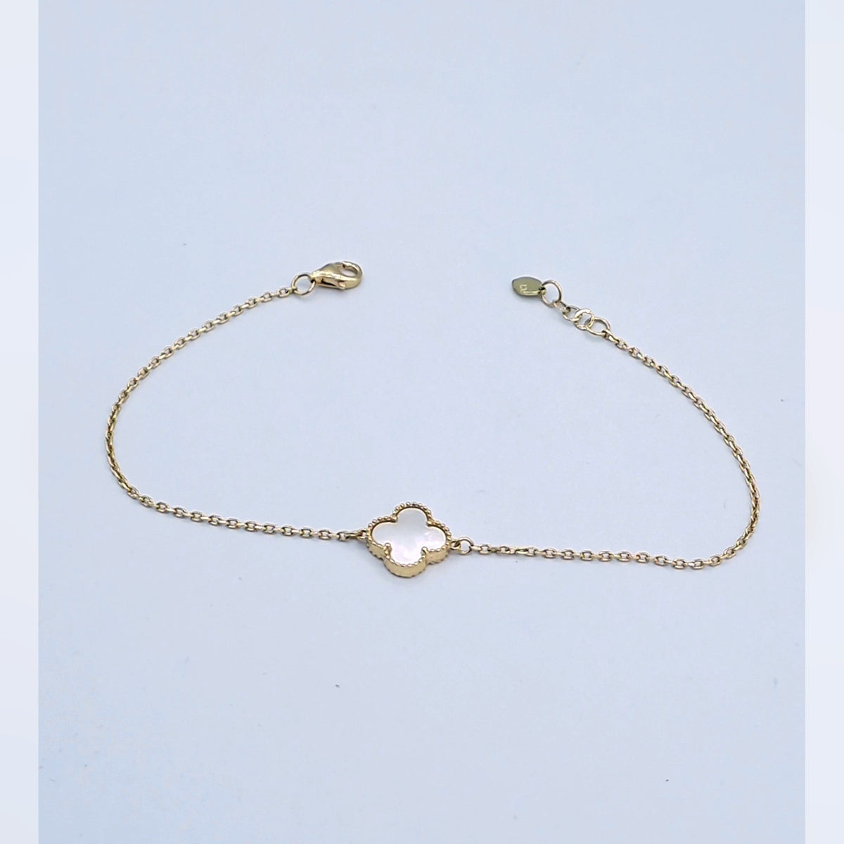 Bracelet Chaîne Or Jaune - Trèfle en Nacre Blanche – or 18 carats | Tariki