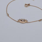 Bracelet Chaîne Or Rose - Demi-Cercle Serti de Pierres – or 18 carats | Tariki
