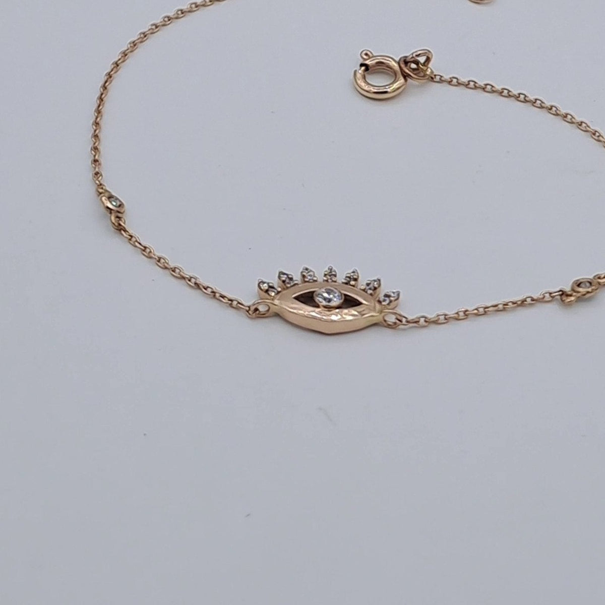 Bracelet Chaîne Or Rose - Demi-Cercle Serti de Pierres – or 18 carats | Tariki