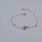 Bracelet Chaîne Or Rose - Œil Serti de Pierres – or 18 carats | Tariki