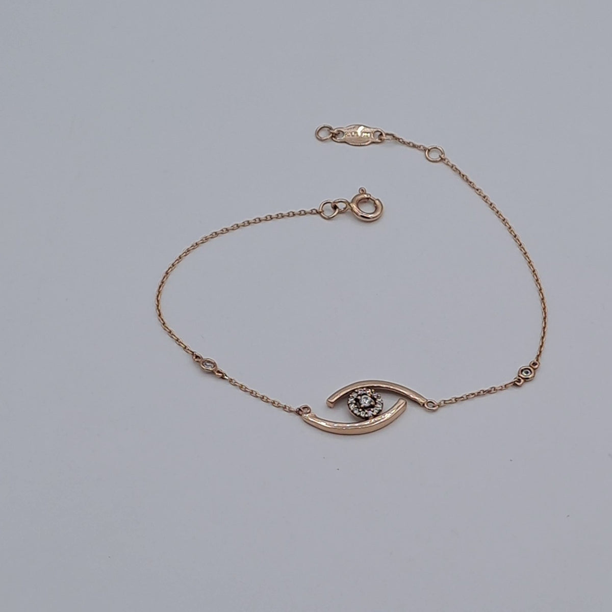 Bracelet Chaîne Or Rose - Œil Serti de Pierres – or 18 carats | Tariki