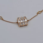 Bracelet Chaîne Or Rose - Motif Cylindre Serti de Pierres – or 18 carats | Tariki