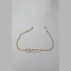 Bracelet Chaîne Or Rose - Plaque Ovale Sertie, Pierres Mobiles – or 18 carats | Tariki