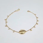 Bracelet de Cheville Or Jaune - Pampilles Rondes et Cauri – or 18 carats | Tariki