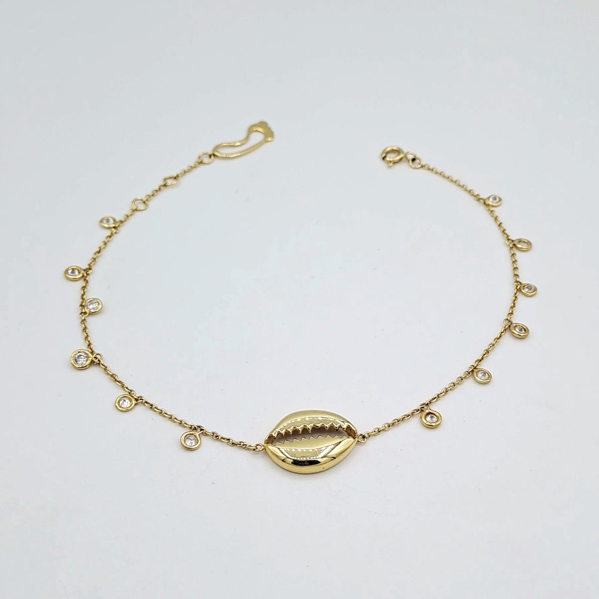 Bracelet de Cheville Or Jaune - Pampilles Rondes et Cauri – or 18 carats | Tariki