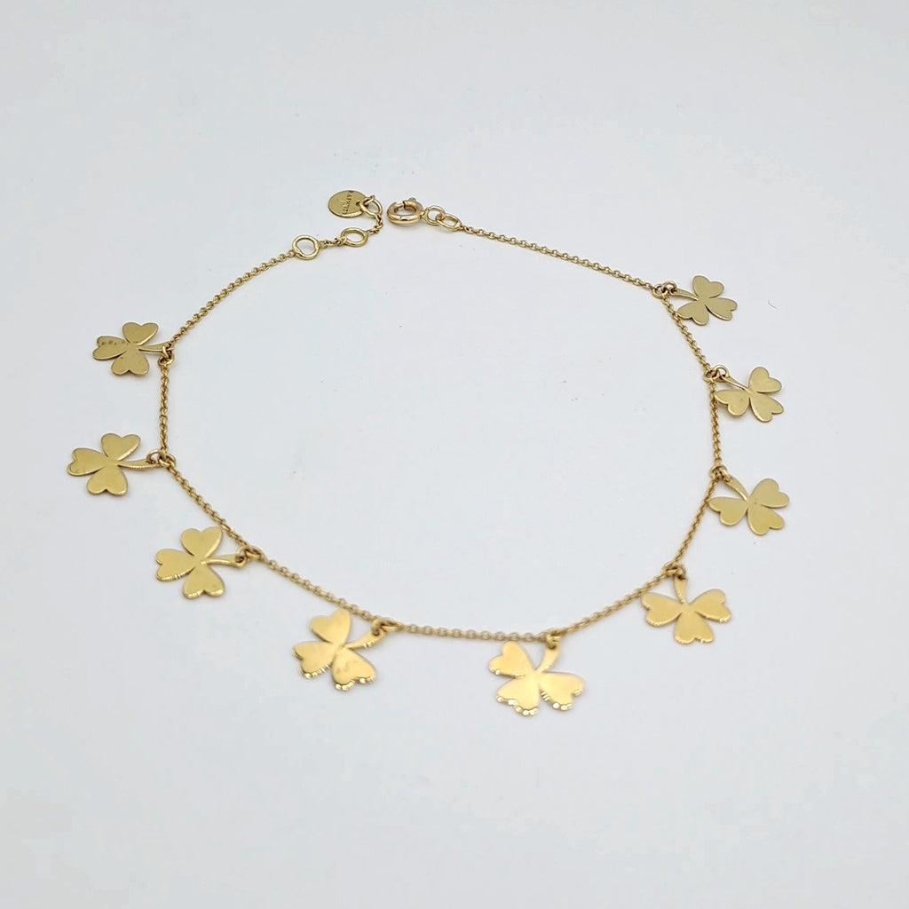 Bracelet de Cheville Or Jaune - Pampilles Trèfles – or 18 carats | Tariki