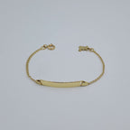 Bracelet Gourmette Bébé Or Jaune - Plaque à Graver – or 18 carats | Tariki