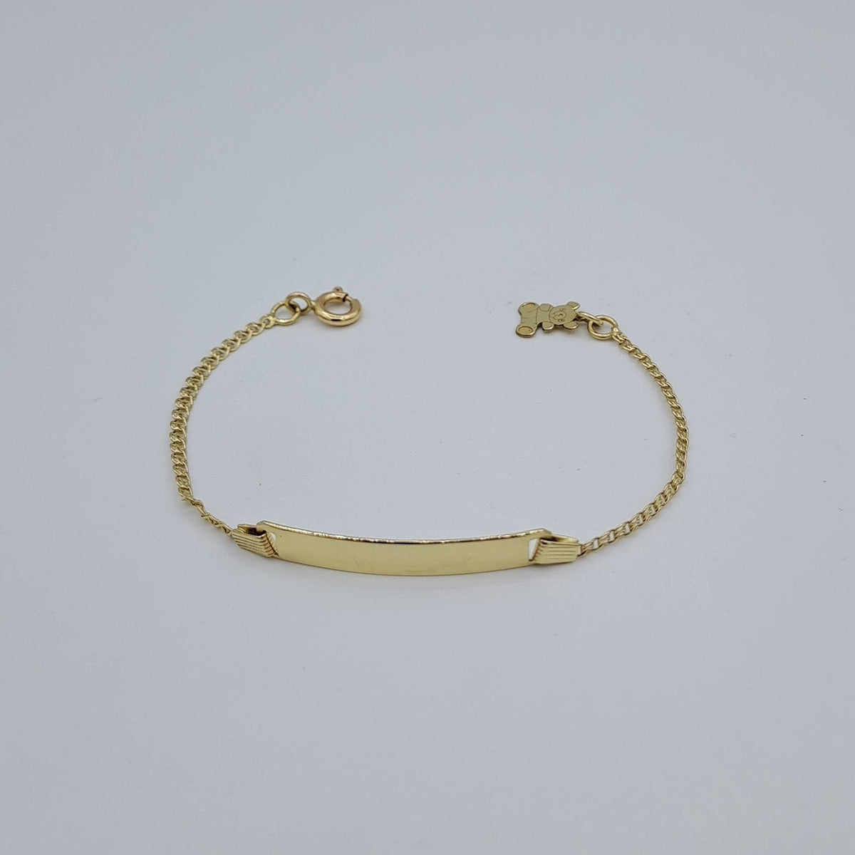Bracelet Gourmette Bébé Or Jaune - Plaque à Graver – or 18 carats | Tariki