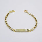 Bracelet Gourmette Bébé Or Jaune - Plaque à Graver – or 18 carats | Tariki