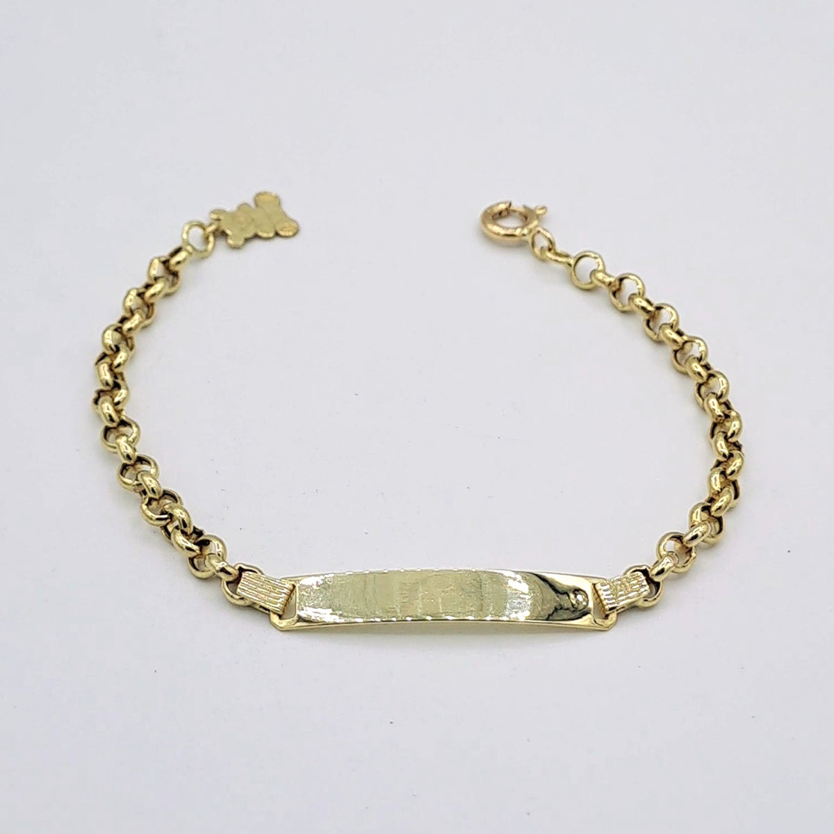 Bracelet Gourmette Bébé Or Jaune - Plaque à Graver – or 18 carats | Tariki