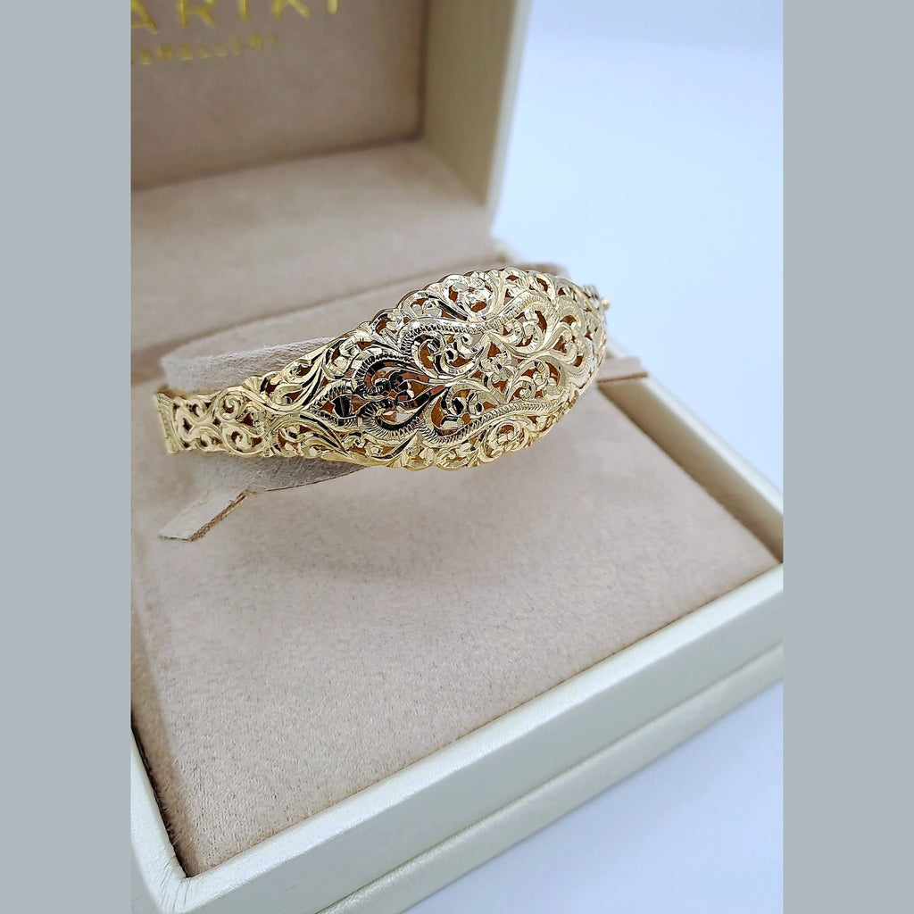 Bracelet Jonc Beldi Ajouré et Ciselé Or Jaune – or 18 carats | Tariki