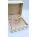 Bracelet Jonc Beldi Rosace Or Jaune - Serti de Pierres, Pierre Verte Synthétique – or 18 carats | Tariki