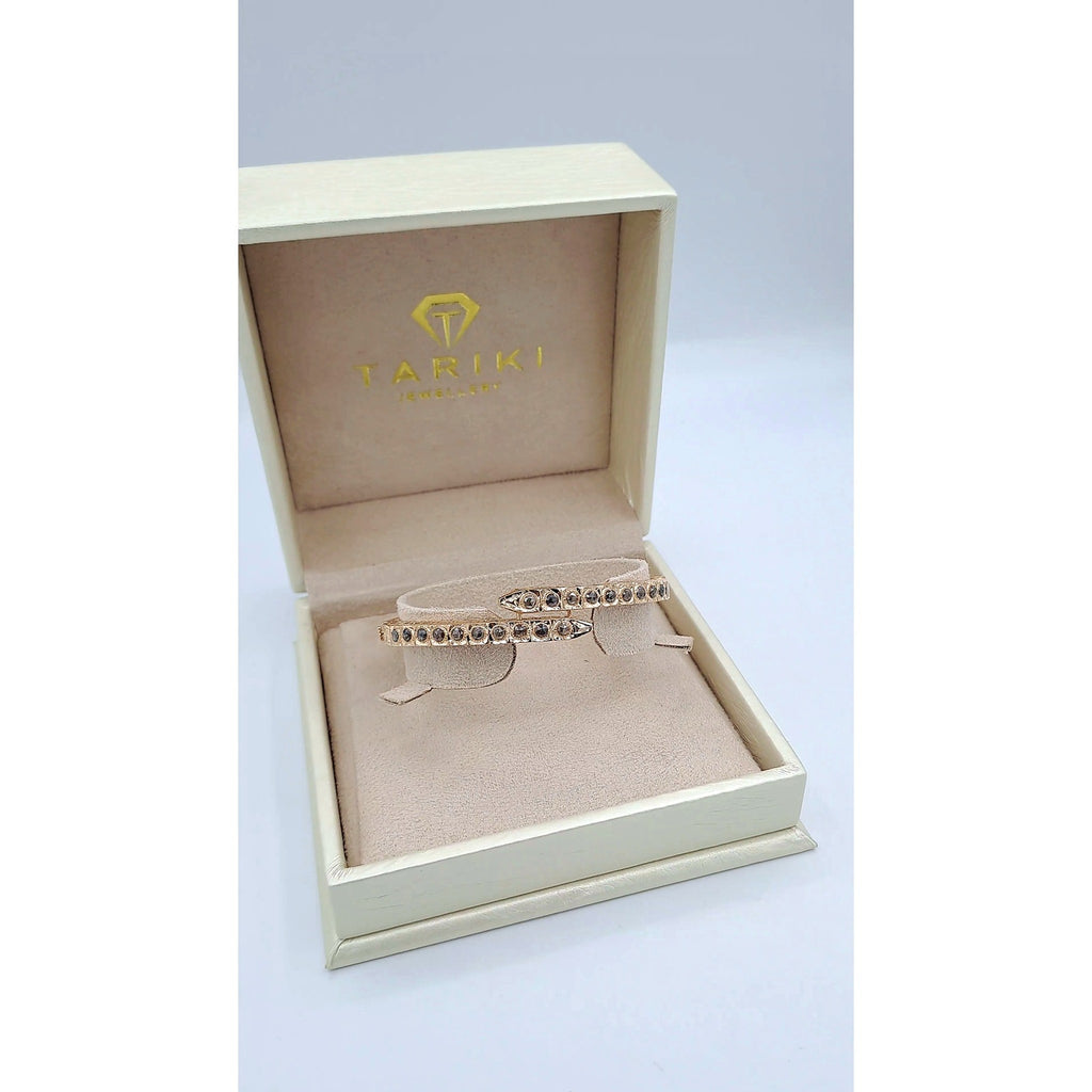 Bracelet Jonc Beldi Rosace Or Rose - Serti de Pierres – or 18 carats | Tariki