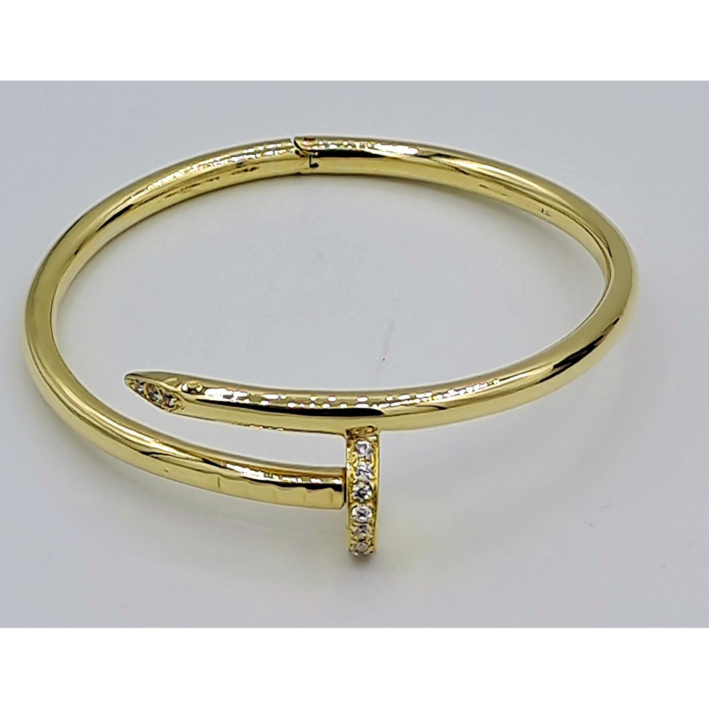 Bracelet Jonc Clou Or Jaune - Serti de Pierres – or 18 carats | Tariki