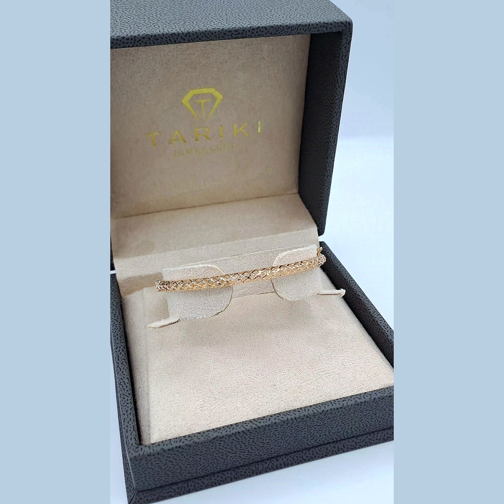 Bracelet Jonc Fin Ciselé Or Rose – or 18 carats | Tariki